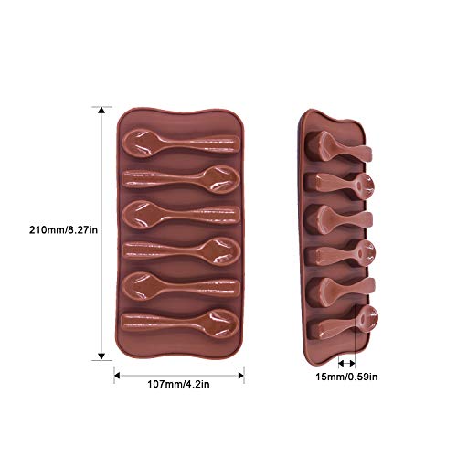 Seetop Spoon Shape Molds 3 Pcs Food Grade Silicone Cake Molds Chocolate Ice Jelly Mold Party Decor Homemade Cupcake Candy Bake Ware Baking Tools #TOP2