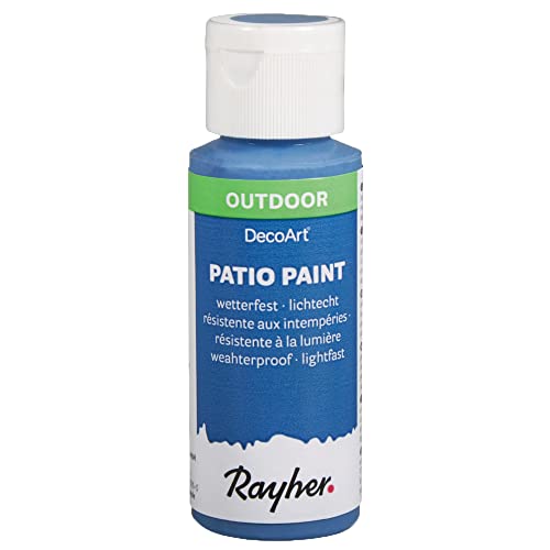 Rayher 38610376 Patio Paint, royalblau, Flasche 59 ml, wetterfeste Acrylfarbe für Den Außenbereich, lichtecht, Farbe für Innen und außen, Outdoor-Farbe
