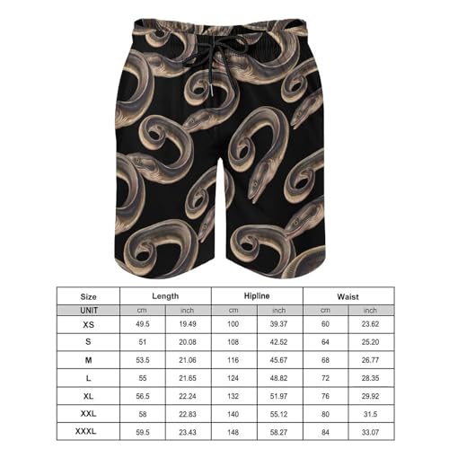 EEL Fish Men's Swim Trunks Board Shorts Beachshorts Swimsuits with Pockets Mesh Liner2