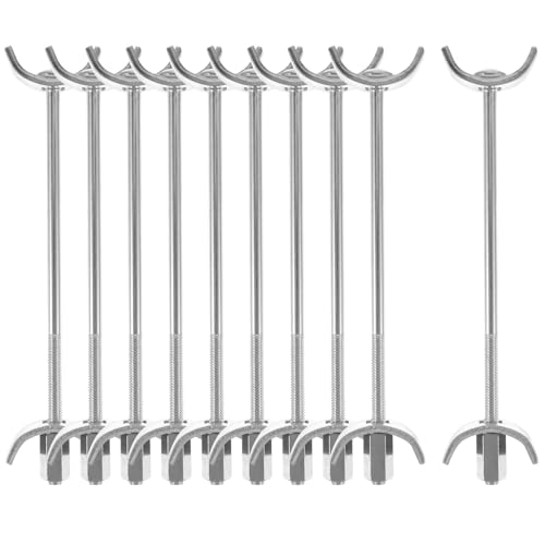 HAKIDZEL Conector de Encimera de Acero Galvanizado 150 Mm, 10 Piezas para Suministro de Muebles, Perno de Rosca Ajustable, Unión Media Luna para Montaje de Encimeras y Carpintería de