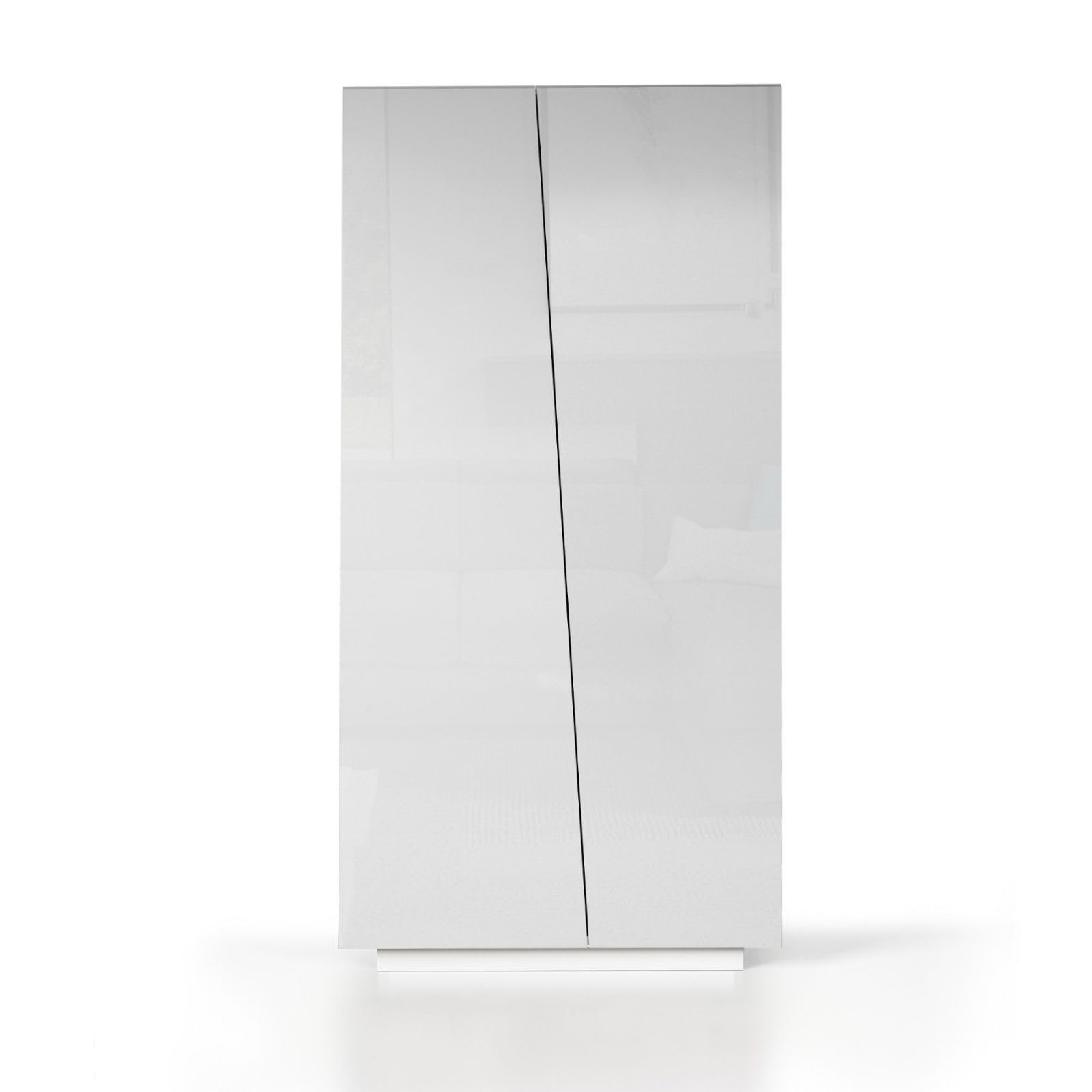 WHOUS Armadio Multiuso EASY per Ufficio, Studio o Camera con 2 Ante e 4 Vani, 79,20x38x166 cm, Bianco Lucido