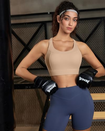 Image of RUNNING GIRL Sports Bra for Women High Support,Strappy Running Supportive High Impact Sports Bras with Sewn in Pads