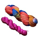 Manos del Uruguay Alegria Superpool AS6864 Juggler - Juego de ovillos teñidos a mano, 100 g + 20 g madeja, extra suave, 4 capas de lana merino