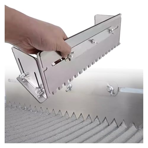 Dispositivo nivelador de baldosas de fresno plano, llana dentada ajustable, peine de mortero de 60/80 cm de largo, espátula grande con ranura(60cm/23.62in)