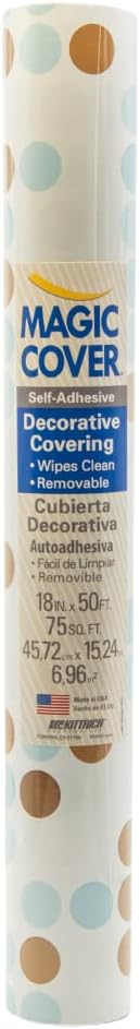 Magic Cover Self-Adhesive Vinyl Shelf and Drawer Liner, 18" x 16', Granite Silver