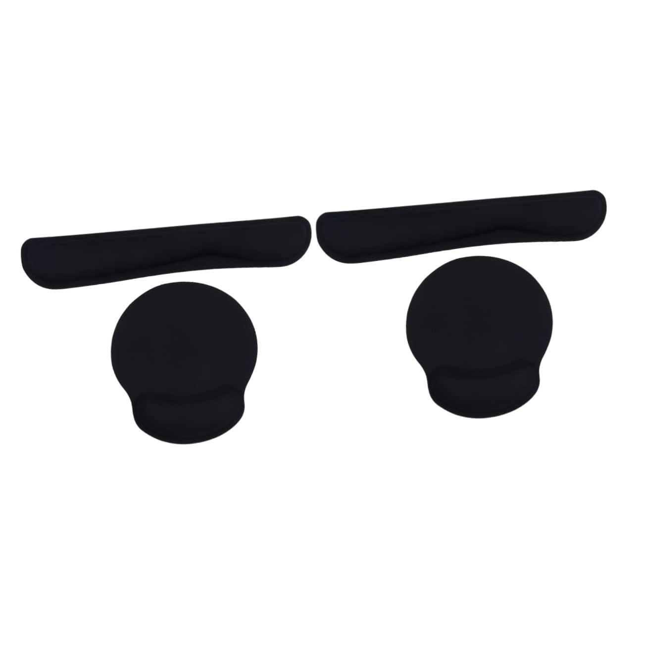 Tofficu 2sets Poggiapolsi Per Tastiera e Mouse Cuscinetti Materiale Ergonomico Supporto Per Polso Per Ufficio e Gaming Design Elasticizzato Per Comfort Prolungato Nero