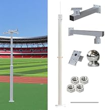 Wall Mount Security Camera Pole Tall Surveillance Brackets Detachable Metal Wide View Monitoring Outdoor Floor Mount,Outdoor Security Camera Pole – 3.5m Steel S