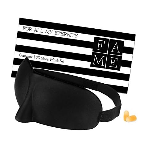 Luxury 3D Contoured Sleep Mask Set for Men & Women - Black Out Eye Mask Ear Plugs Plus Free Guide 10 Steps to a Great Night’s Sleep - Fully Adjustable Strap Breathable & Comfortable - 1 Size Fits All Cover