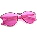 zeroUV One Piece PC Lens Rimless Ultra-Bold Colorful Mono Block Sunglasses 60mm (Pink)