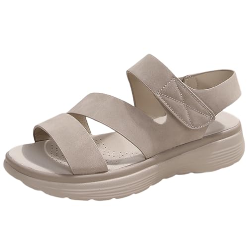 Sandalias deportivas de verano para mujer, zapatos cómodos, transpirables, informales, de malla, ligeras, para exteriores, de verano, planas, informales, para deportes y exteriores, suela, gris