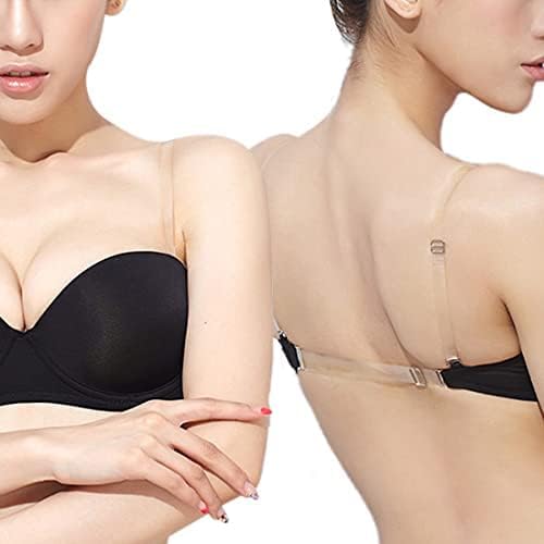 4 عبوات من حمالات الصدر غير المرئية للنساء قابلة للانزلاق للتعديل حمالة صدر بديلة مرئية شفافة بلاستيك بي في سي خالٍ الأسلاك حديث، خالٍ من الأسلاك
