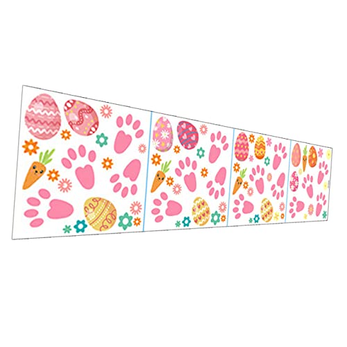 5 Sheets Rabbit Egg Sticker Window Decals Nursery Wallpaper Bunny Stickers Eggs Decals Decor Sticker Nursery Wall Mural Pvc Egg Window Sticker Kids Wallpaper Cartoon Decals #TOP5