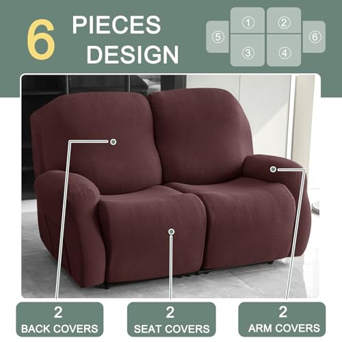 Funda reclinable impermeable elástica para renovar un sofá de 2 plazas dañado 8