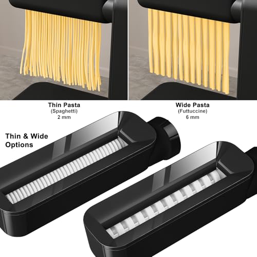 Electric Pasta Maker, 3-in-1 Pasta Maker Machine Includes Pasta Roller Spaghetti Cutter & Fettuccine Cutter with Cleaning Brush, Noodle Maker for Home Use, Black by GEFT - Image 3