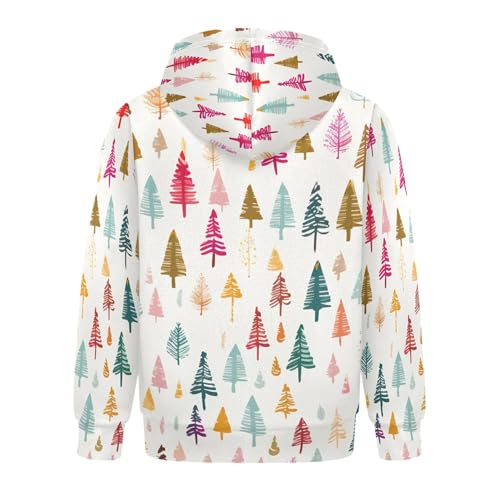 Kids Hoodies Sweaters Christmas Xmas Trees Hooded Sweatshirts with Big Pockets for Boys Girls B04002912