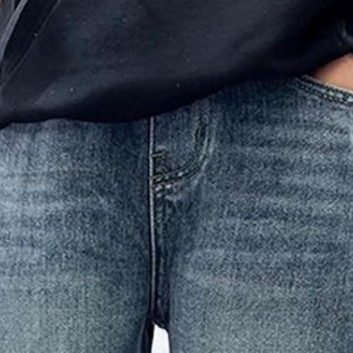 Boys Jeans Baggy Straight Wide Leg Elastic Waist Loose Casual Jeans Soft Vintage Fashion Cargo Denim Pants with 6