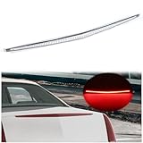HECASA Rear LED 3rd Third Brake Light High Mount Compatible with 2006-2011 Cadillac DTS 3rd Stop Tail Light Assembly Rear Center Tail Lamp Plastic - Clear Lens & Chrome Housing