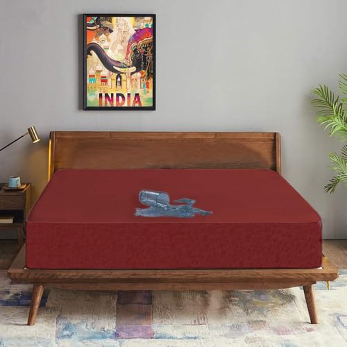 Image of Trance Cotton Feel Terry Ultra Soft Waterproof Mattress Protector | Breathable - Hypoallergenic Mattresses Cover (72x84 inch | 6x7 feet, Maroon - Pack of 1)