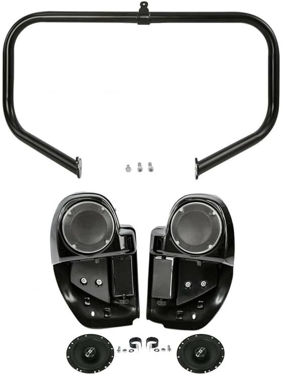 Lower Vented Fairings 6.5" Speakers Engine Guard for Fit For Harley Road for King 14-24