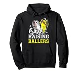 Busy Raising Ballers Heart Softball Baseball Mom Pullover Hoodie