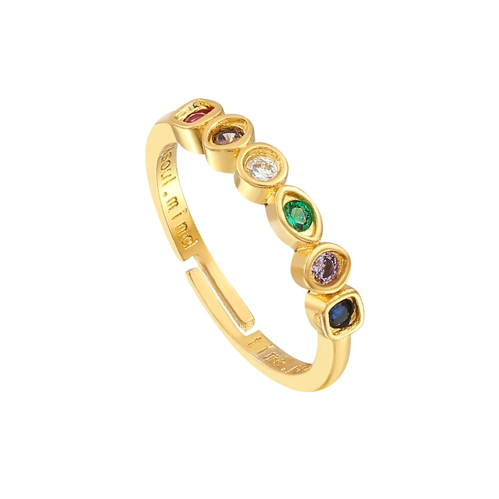 Infinity Stone Ring Gold Color Adjustable Open Rings For Women