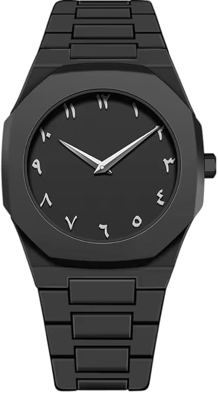 Luxury Carbon Watch with Arabic Numerals, Precise Quartz Movement, Durable Metal Body, Water Resistant, 40mm Diameter Stainless Steel Strap, Luxury Wrist Watch for Daily Use