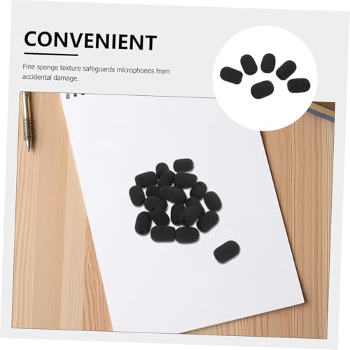 Mousse micro cravate pour vidéo en extérieur mini protection anti-vent YARNOW noir 60 pcs - 6