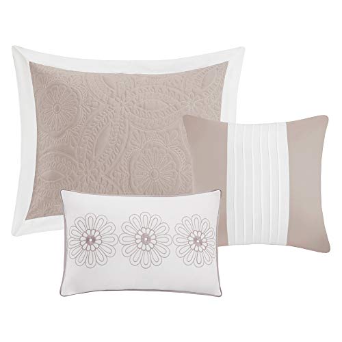 Madison Park Ashbury Bedspread Set - Luxury Textured Quilt, All Season, Large Lightweight Coverlet, Cozy Bedding, Matching Shams, Medallion Khaki, Oversized Queen (102 In X 118 In) #TOP2