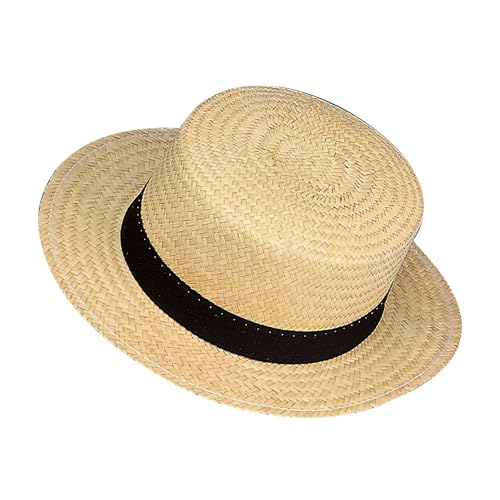 W WIDMANN MILANO Party Fashion - 5160P - Sombrero de paja de lujo, accesorio, sombrero, carnaval, fiesta temática