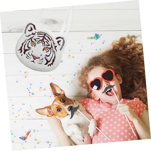 PartyKindom Tiger Plush Coin Purse Messenger Bag for Boy Girl Unisex Animal Crossbody Bag Cute Design for Daily Outings and Travel2