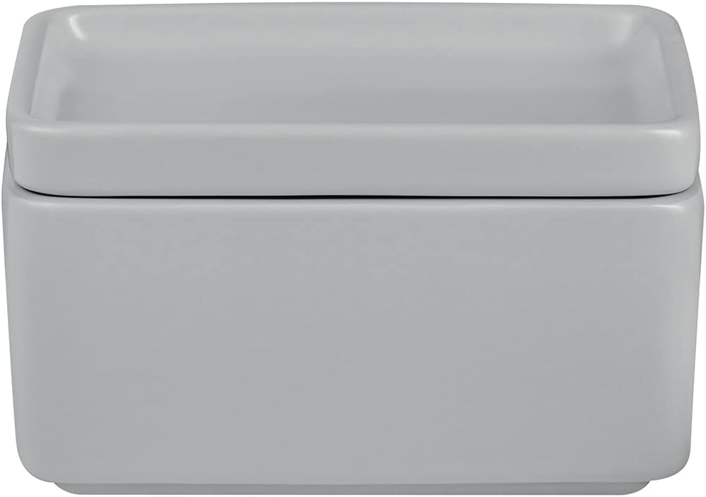 blomus Butter Dish Pilar Stoneware Butter Dish in Grey with Lid Mirage Grey 12 L x 9 W x 8 H cm