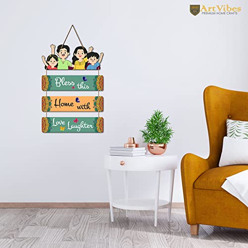 Image of Artvibes Home Quote Wooden Wall Hangings Decor For Home | Living Room | Quotes Decor Item | Home Quotes Wall Hanging | Modern Decor Items | Wall Poster | Artworks Hangings | Unique Gift (WH 6907N)