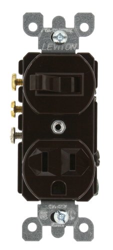 Leviton 3-Way Duplex Combination Switch/Receptacle, 1 P, 3 Wire, 15 A, 120 Vac, 5245-I, Ivory image 5