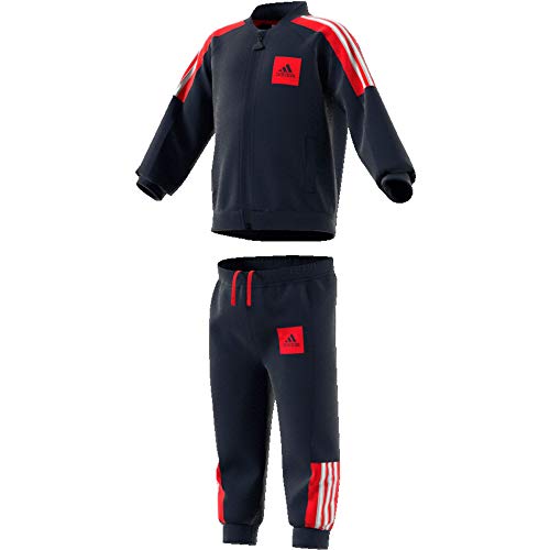 adidas I Shiny TS Chándal, Unisex bebé, Top:Legend Ink/Vivid Red/White Bottom:Legend Ink...