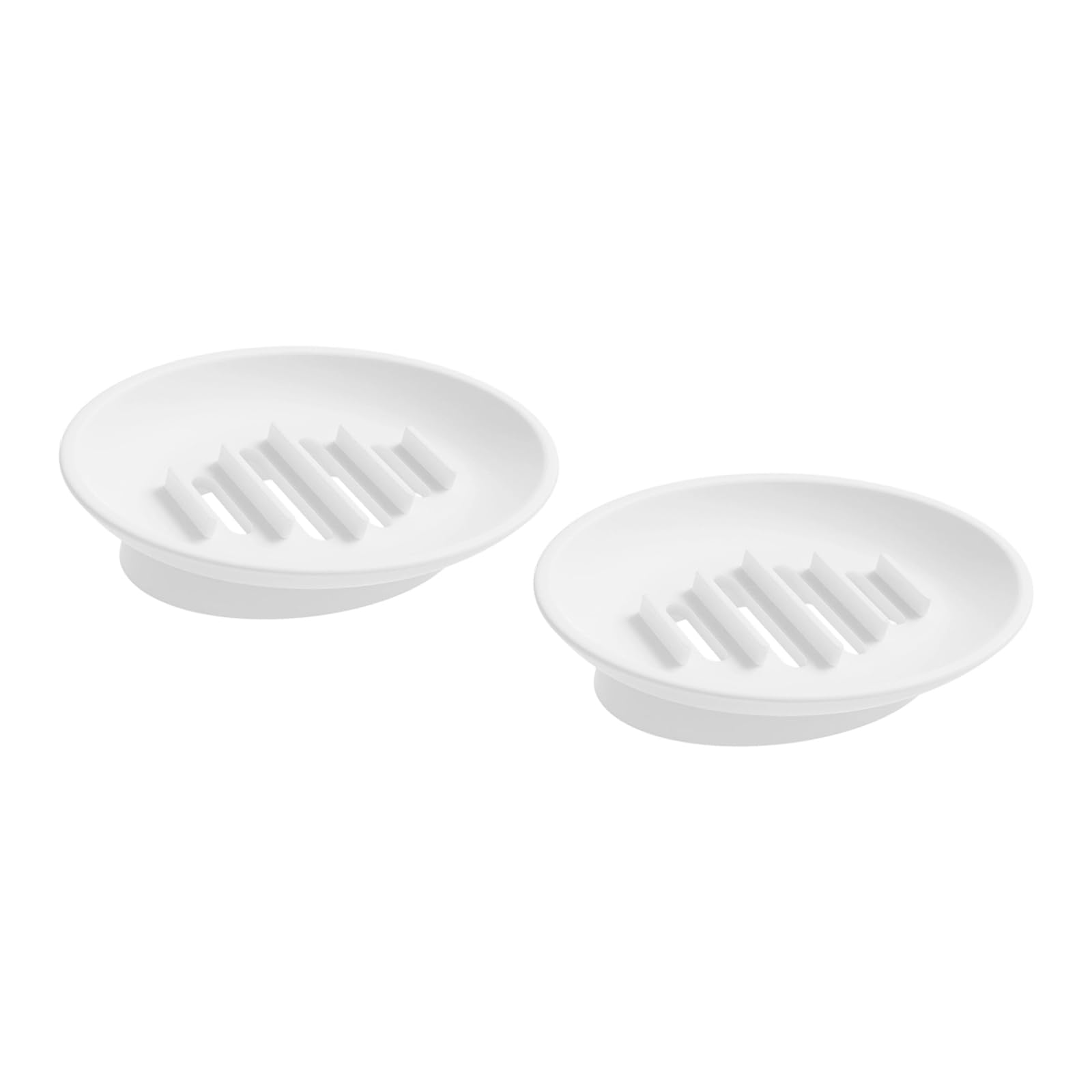HZBB Silicone Soap Holder with Drainage Grooves Dishes Stand for Household Bathroom Countertop Organization 2Pcs Dishes with Drainer