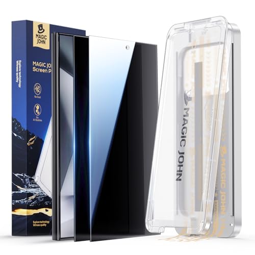 Image of MAGIC JOHN 3rd Gen Upgraded for Samsung Galaxy S24 Ultra Screen Protector 6.8 Inch, 25Anti-Spy, Bubble Free, Easy Installation, 2 Pack