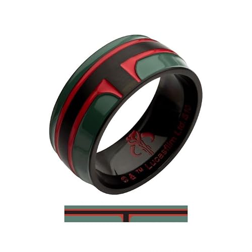 Star Wars Boba Fett Ring - Officially Licensed Authentic Collectible by Lucasfilm, 316L Steel Ring, Size 12