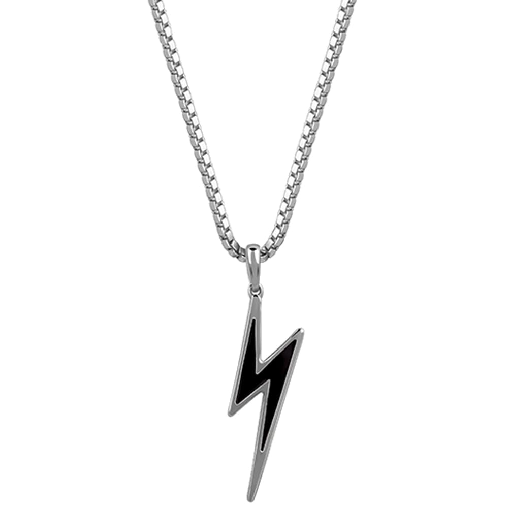 925 Silver Black Rhodium Thunder Pendant With Box Chain For Him| Necklace to Gift Men & Boys| With Certificate of Authenticity and 925 Stamp | 6 Months Warranty