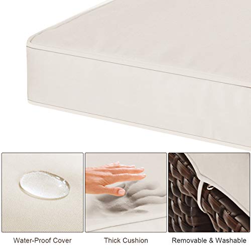 image for Tangkula 2 Pieces Outdoor Patio Ottoman, All Weather Rattan Wicker Ott