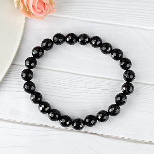 Image of Reiki Crystal Products Certified Natural Crystal Stone 8 mm Faceted /Diamond Cut Beads Bracelet for Men & Women | Reiki Charged Gemstone Bracelet | Multiple Crystal Variants Available