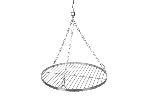 NAJDER Edelstahl Rund Grillrost Ø800 mm mit Aufhängekette Ø3 mm, Grillrost Rund für Schwenkgrill mit Kettensatz, Drehwirbel und Karabinerhaken, Hängegrill Rost mit Kette Satz NAJDER Edelstahl Rund Grillrost Ø800 mm mit Aufhängekette Ø3 mm, Grillrost Rund für Schwenkgrill mit Kettensatz, Drehwirbel und Karabinerhaken, Hängegrill Rost mit Kette Satz