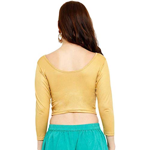 Image of Fressia Fabrics Women's Cotton Readymade Saree Blouse Stretchable Crop Top Choli Bustier Top