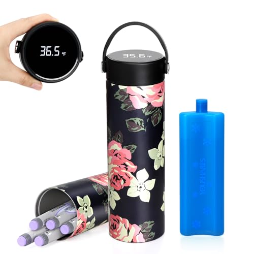 Image of 48H Insulin Cooler Travel Case TSA Approved with ℃ /℉ Temperature Display