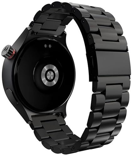Image of Motorola Moto Watch, 1.4 OLED, AOD, Auto-Brightness, Dual Band GPS, Powered by Polar Smartwatch (Matte Black /Matte Black Band Strap, Free Size)