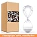 SWISSELITE Hourglass Sand Timers, Hourglass Sand Clock Inspired Glass for Home, Desk, Office Decor (8Inch-30Mins Lucent White)