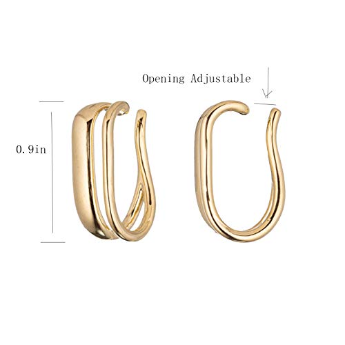 Ear Cuffs Gold Earring Ear Clip On Earrings For Women - Non Pierced Ear Cuffs No Piercing Ears Cartilage Earrings Minimalist Geometric Daily Wearing #TOP2