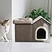 Baoblaze Cat House Cat Bed Warm Multifunctional Comfortable with Removable Washable Cushion,Indoor Condo Cave for Kitten Small, Gray