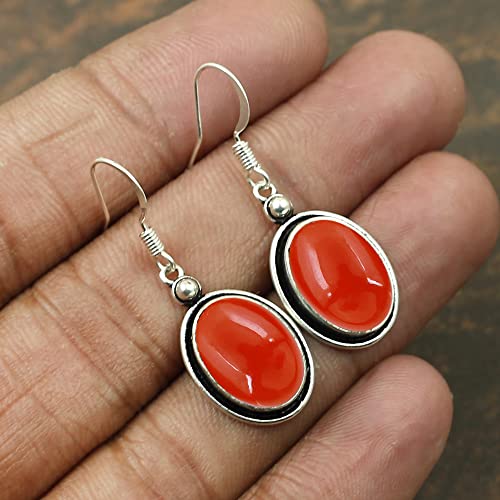Carnelian Earrings For Women, Dangle Earrings For Women Boho, Handmade Earrings For Women Dangle, Oval Stone Earrings For Women #TOP2