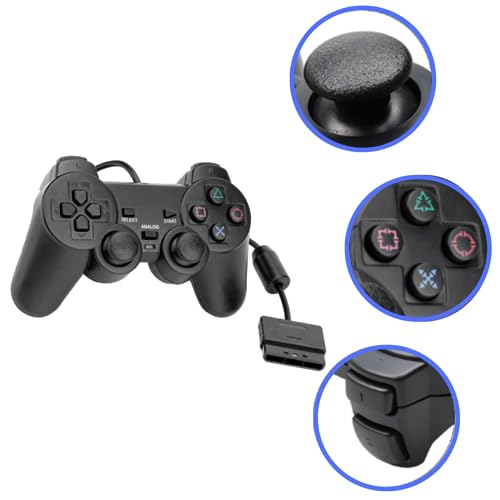 Kit 02 Controles Joystick Compatível com Playstation2 PS2 Game Joypad Dual Shock