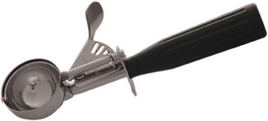 No.30 Ice Cream Disher with Plastic Handle, Size 30, 1 1/4 oz capacity, Black, Stainess Steel | Stainless steel construction, Restaurant service, Great for Ice Cream, Cookie Dough, Portioning and Dessert Service